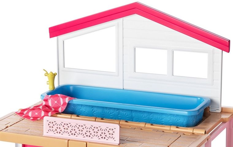 Barbie, 2-poziomowy domek Barbie, zestaw bez lalki