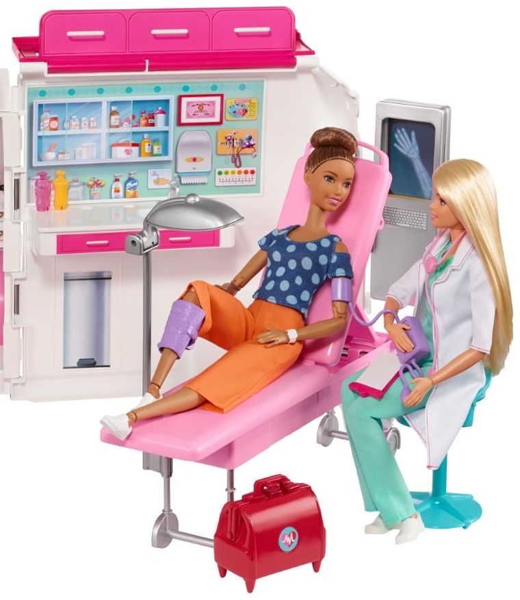 Barbie, Karetka, zestaw do zabawy z dwoma lalkami i akcesoriami