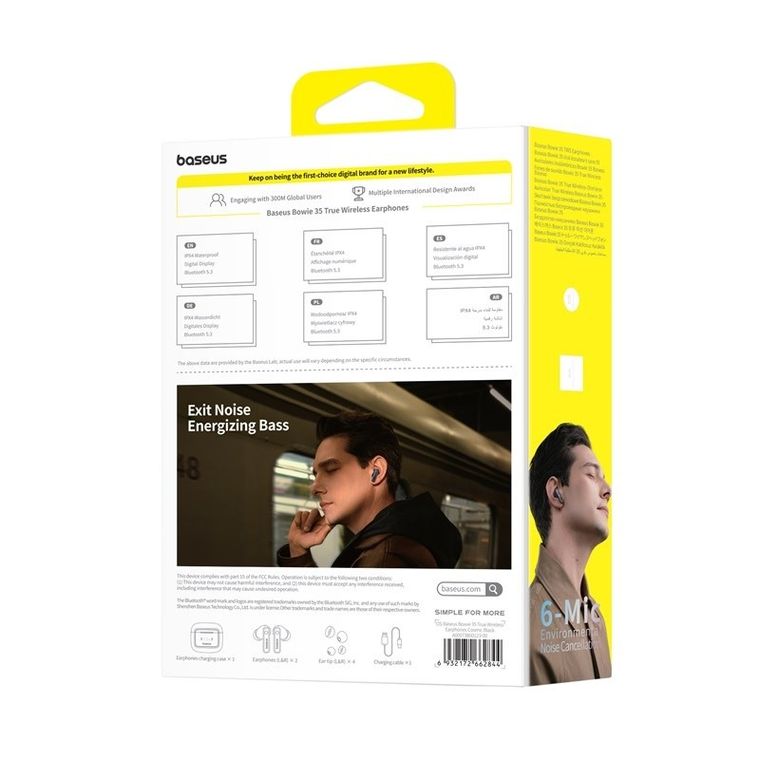 Baseus, słuchawki bezprzewodowe, Bowie 35, czarny