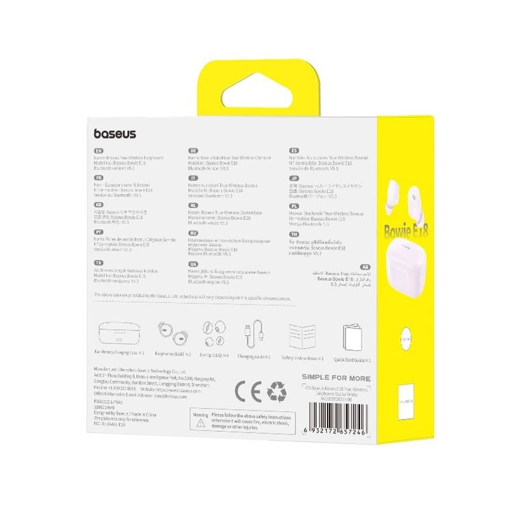 Baseus, słuchawki bezprzewodowe, Bowie E18, fioletowy