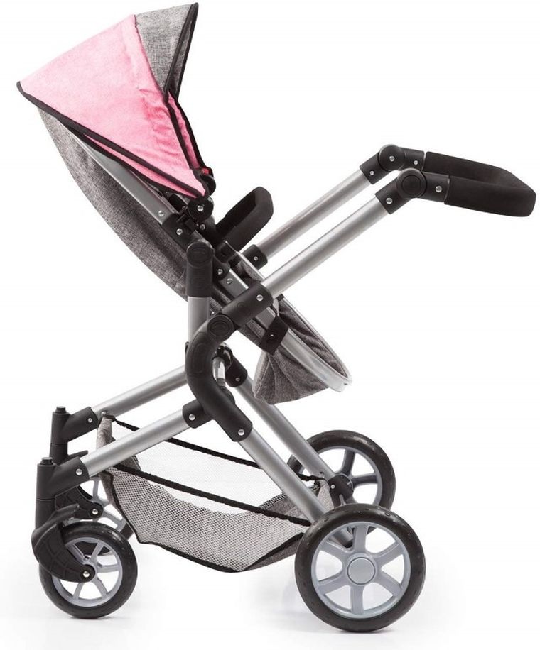 Bayer Design, City Neo, głęboki wózek dla lalek, różowo-szary