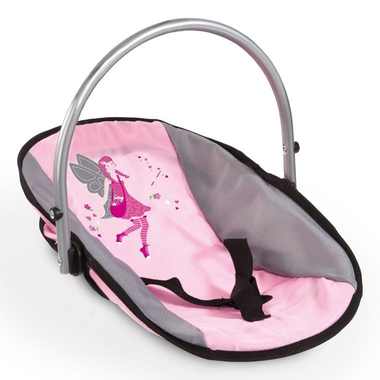 Bayer Design, Vario, krzesełko dla lalek 3w1, zestaw z nosidełkiem, torbą i akcesoriami, szaro-różowy