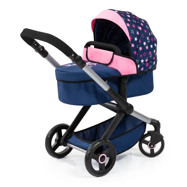 Bayer Design, Xeo Combi, głęboki wózek dla lalek z torbą, niebieski z wróżką