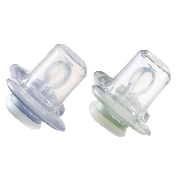 b.box, Glow in the dark, smoczek symetryczny, 0-6m, błękit/szałwia, 2 szt.