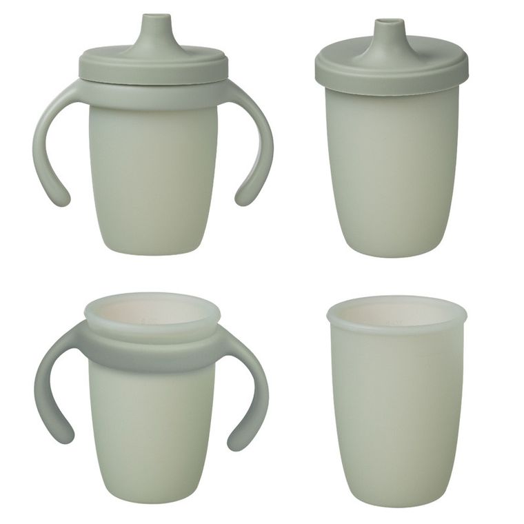 b.box, silikonowy kubek z ustnikiem, szałwiowy