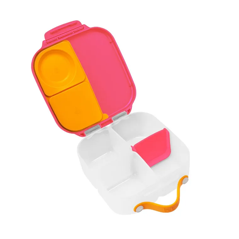 b.box, zestaw mini lunchbox + butelka tritanowa ze słomką, 450 ml, Strawberry Shake