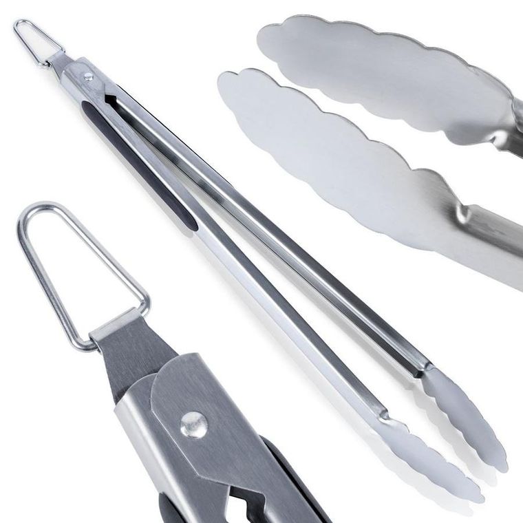 BBQ, szczypce grillowe, stalowe, 39 cm