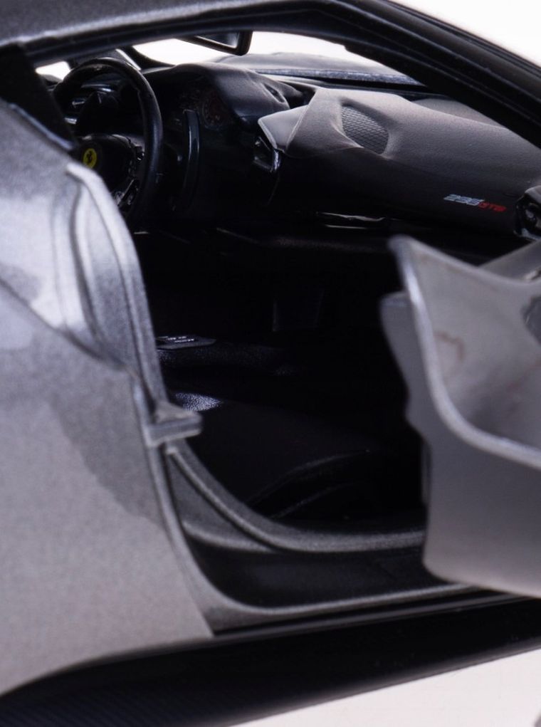 Bburago, Ferrari, 296 GTB Assetto, model pojazdu, grey/yellow, 1:18