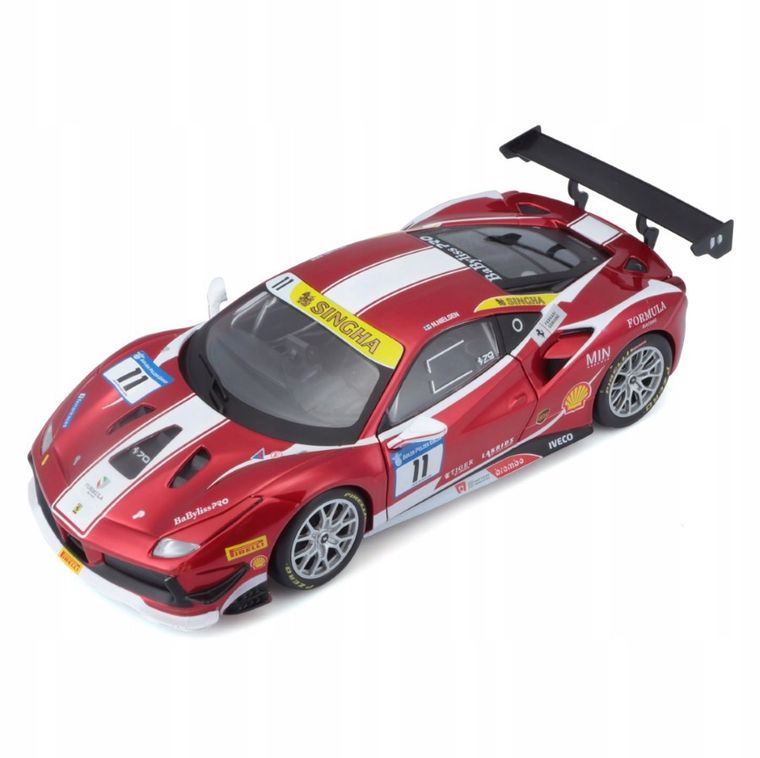Bburago, Ferrari Racing Model Kit, 488 Challenge, 499P LMH, pojazd sportowy, 1:24, 1 szt.