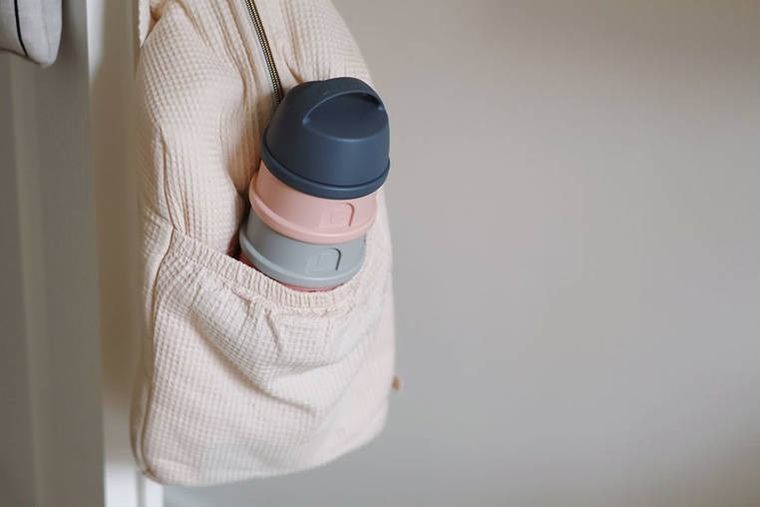 Beaba, pojemniki na mleko w proszku, 4 komory, mineral grey/pink