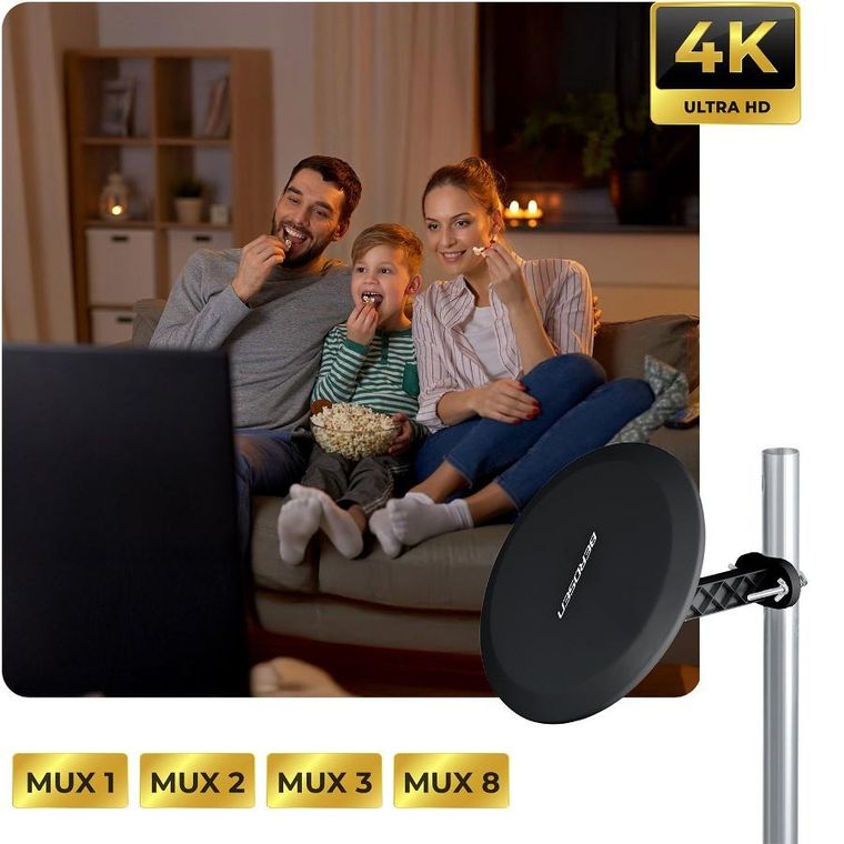 Berdsen, antena wewnętrzna zewnętrzna TV, ultra HD 4K, czarna, BD-955
