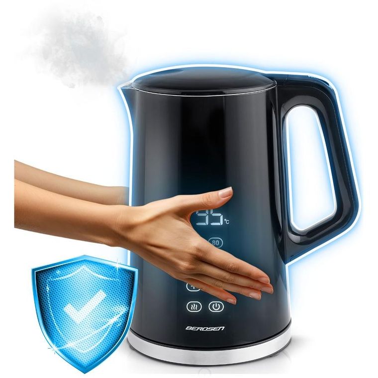 Berdsen, czajnik elektryczny, czarno-srebrny, 1,7l, BD-71