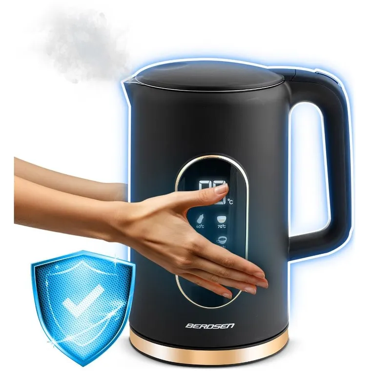 Berdsen, czajnik elektryczny, czarno-złoty, 1,7l, BD-712