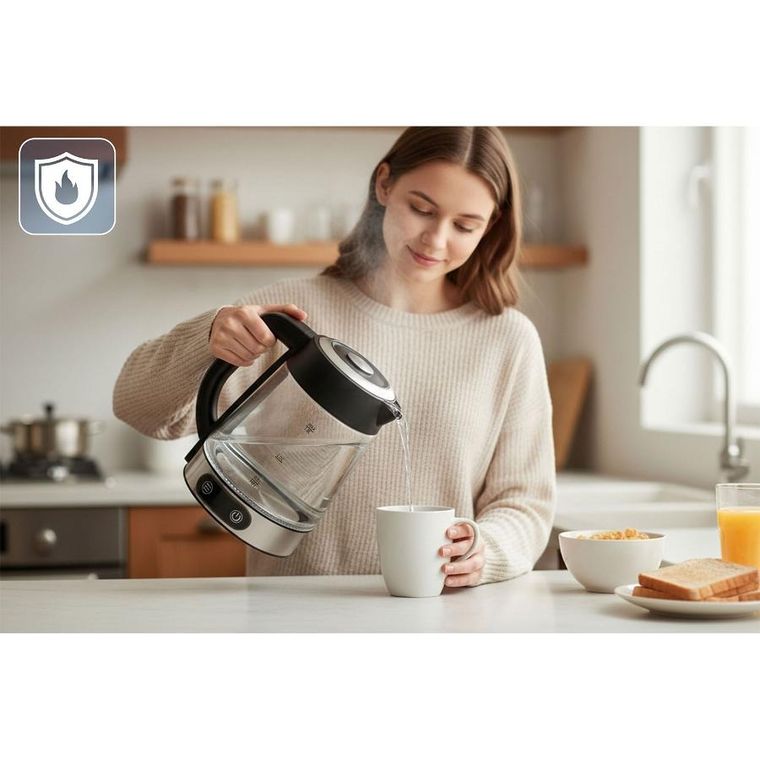 Berdsen, czajnik elektryczny, szklany z regulacją temperatury, 1,8l, 2200W, BD-715