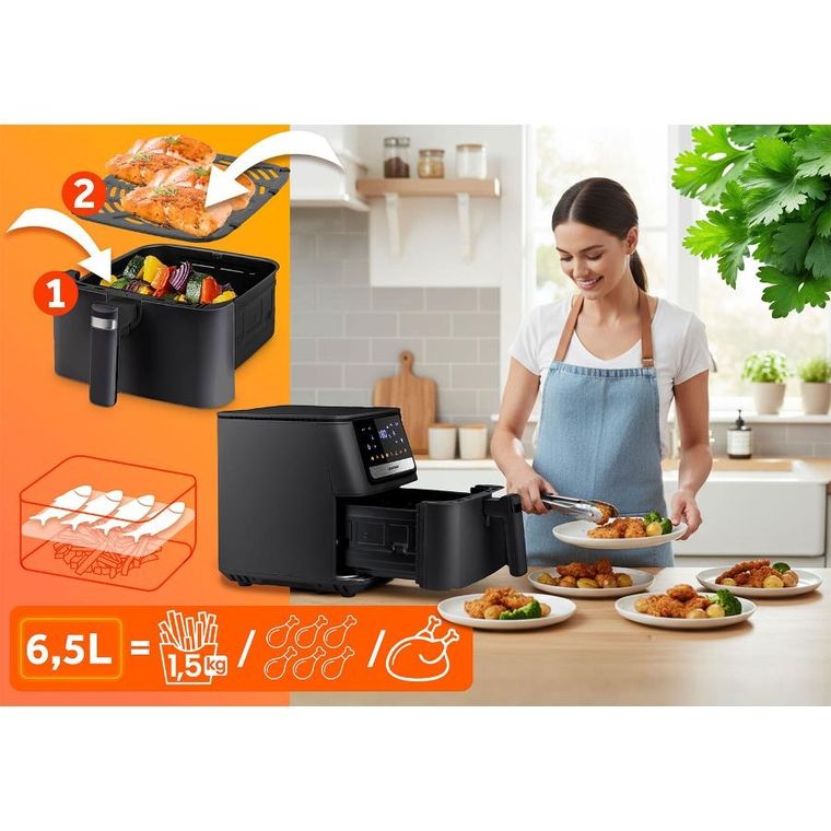 Berdsen, frytkownica beztłuszczowa, air fryer, czarny, BD-662
