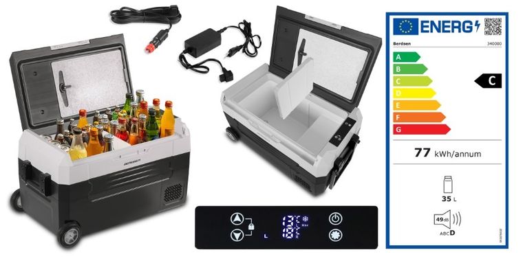 Berdsen, Icemax 400, lodówka kompresorowa turystyczna, czarna, 32l