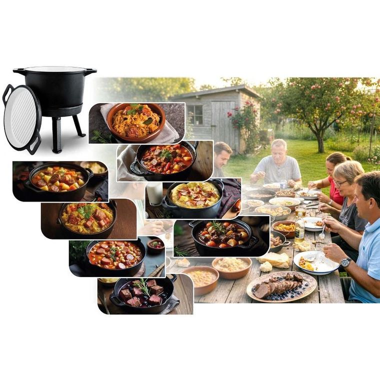 Berdsen, kociołek żeliwny, emaliowany, 8l