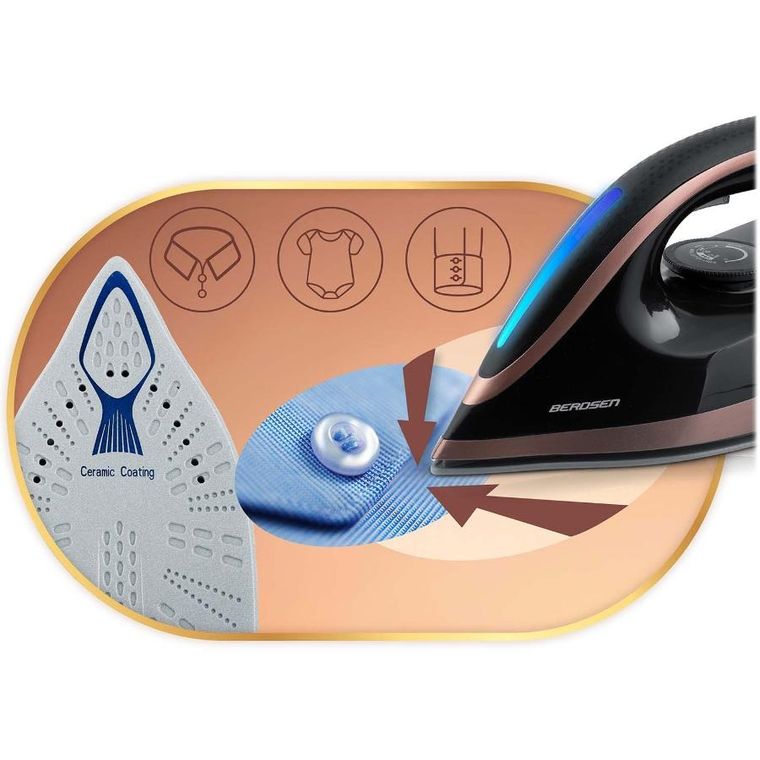 Berdsen, stacja parowa żelazko, generator pary, ceramiczna powłoka, 3000W, BD-334