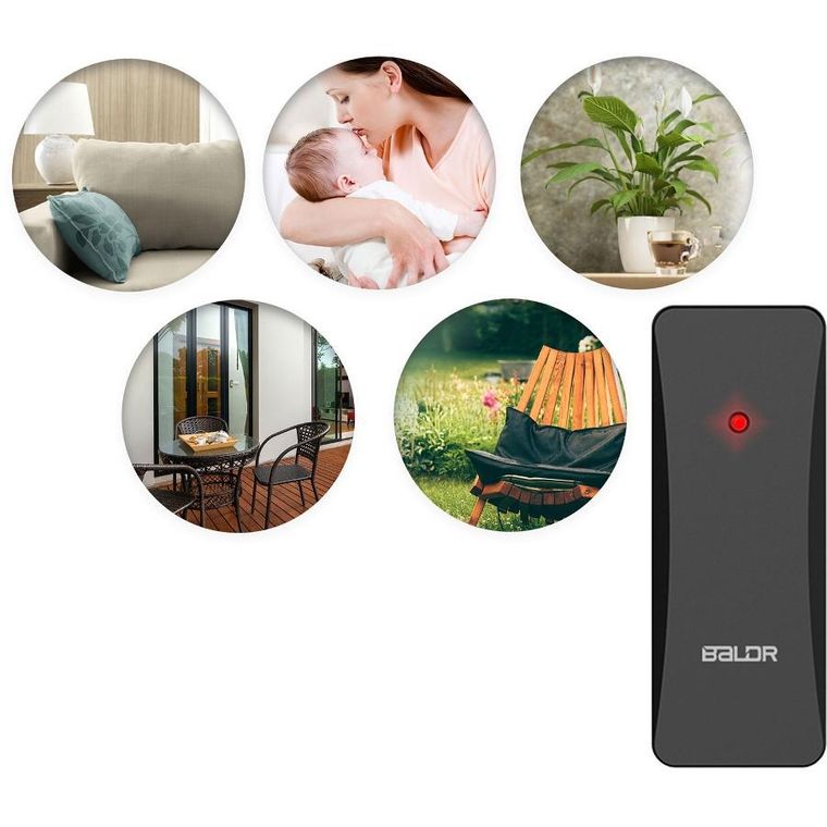 Berdsen, stacja pogodowa z wyświetlaczem, BD-906, czarna