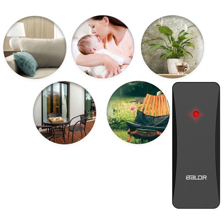 Berdsen, stacja pogodowa z wyświetlaczem, BD-908, czarna