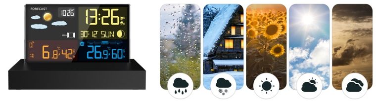 Berdsen, stacja pogodowa z wyświetlaczem BD-912, czarna