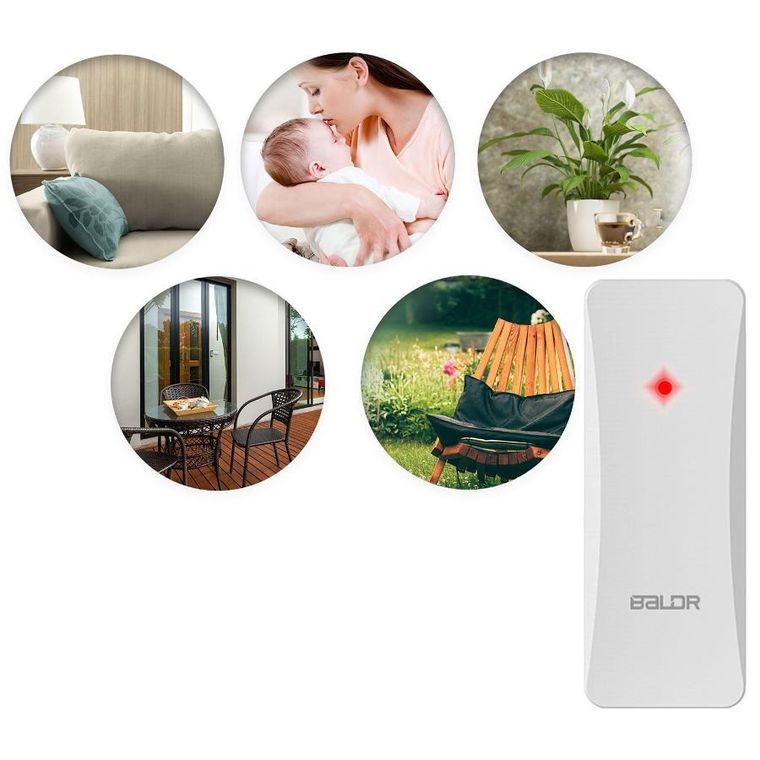 Berdsen, stacja pogodowa z wyświetlaczem, biała, BD-907