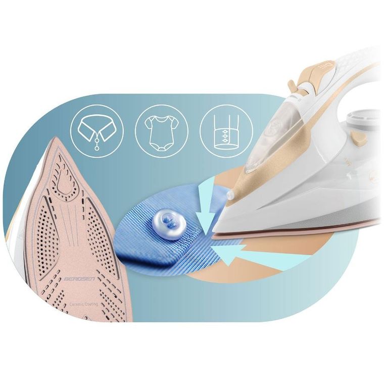Berdsen, żelazko parowe, ceramiczna powłoka, praca w pionie, 3000W, BD-330