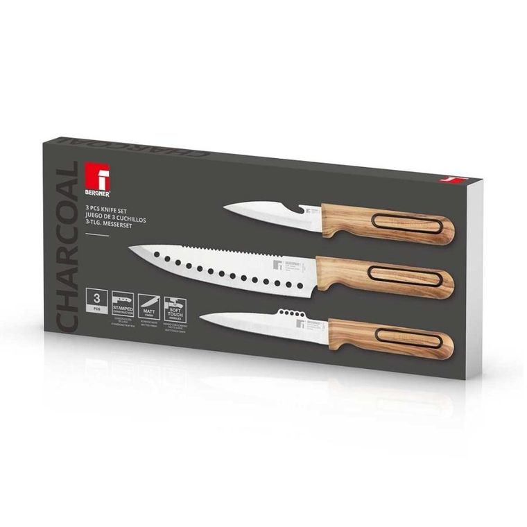 Bergner, Charcoal, zestaw noży kuchennych