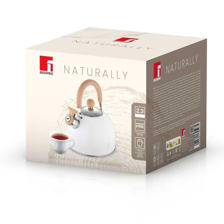 Bergner, czajnik stalowy z gwizdkiem, naturally, 2,3l, bg-37304