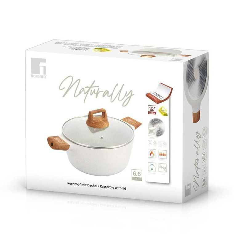 Bergner, Naturally, garnek marmurkowy z pokrywą, 28 cm