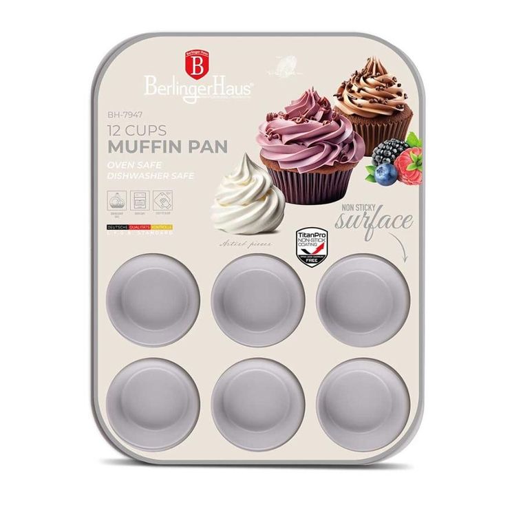 Berlinger Haus, Taupe, forma tytanowa do 12 muffinek