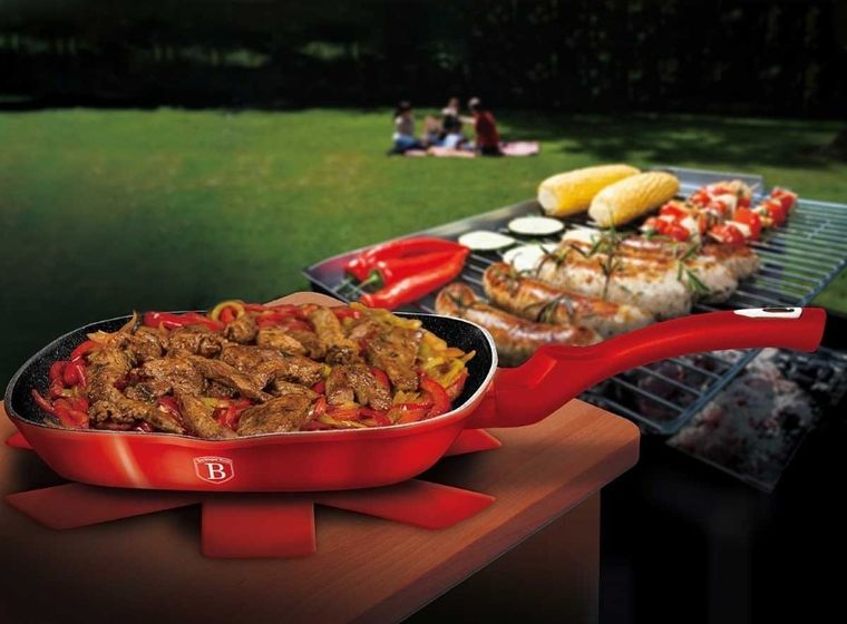 Berlinger Haus, zestaw patelni granitowych, Burgundy