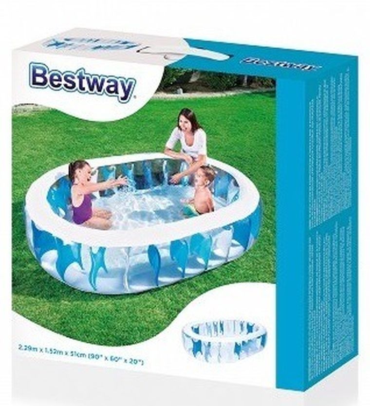 Bestway, basen dmuchany, owlany, fale, 229-152-51 cm, 1 szt.