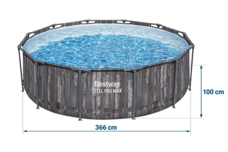Bestway, basen ogrodowy stelażowy, 366-100 cm, zestaw 18w1