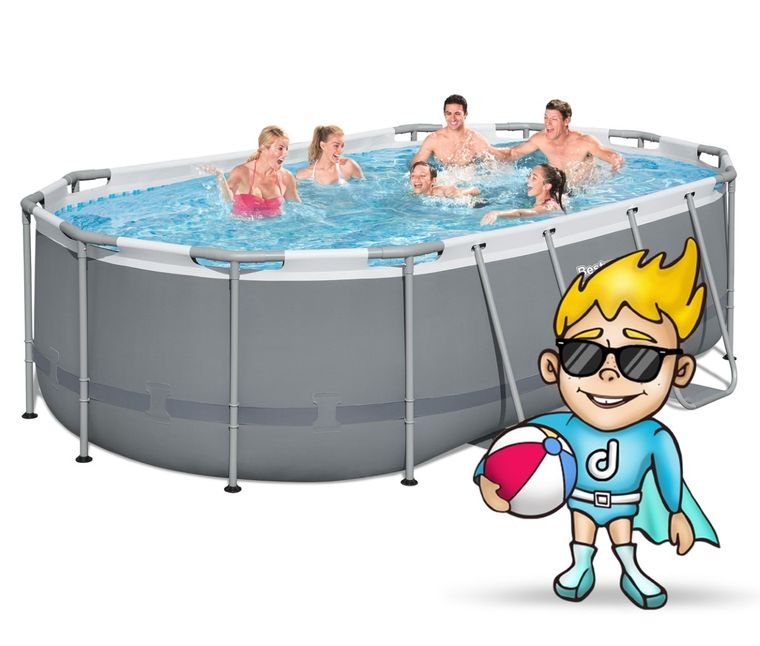 Bestway, basen ogrodowy, stelażowy, 427-250-100 cm, zestaw 18w1
