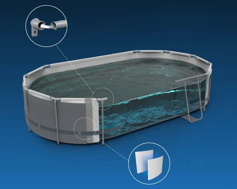 Bestway, basen ogrodowy, stelażowy, 488-305-107 cm, zestaw 18w1
