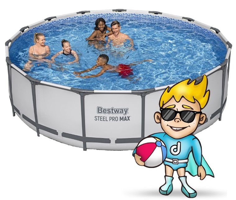 Bestway, basen stelażowy z pompą filtrującą i akcesoriami, okrągły, 122-457cm, zestaw 18w1