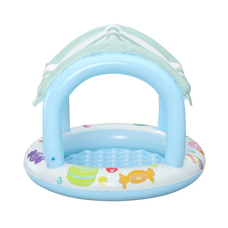 Bestway, basenik dmuchany z daszkiem i pompowanym dnem, cukierkowy domek, 84-104 cm