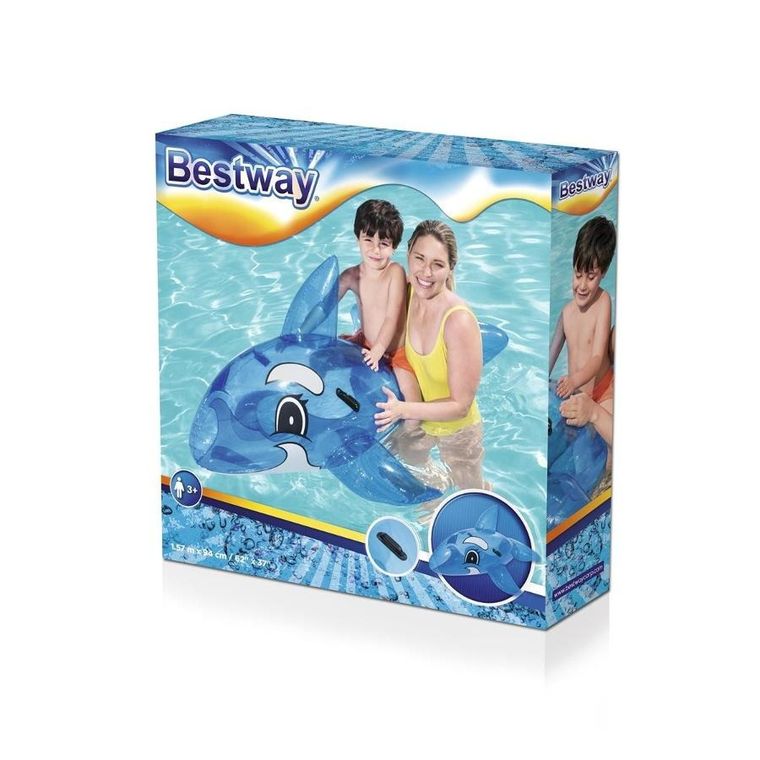 Bestway, delfin do pływania z uchwytami, transparentny, 1.57-94 cm