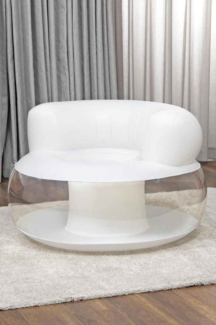 Bestway, dmuchany fotel, biały, 112-112-70 cm