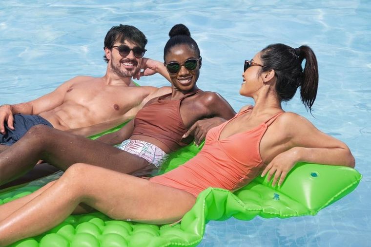 Bestway, dmuchany materac do pływania trzyosobowy, 213-170-21 cm