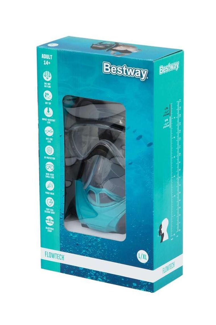 Bestway, maska do nurkowania, pełnotwarzowa maska ​​do snorkelingu, L/XL