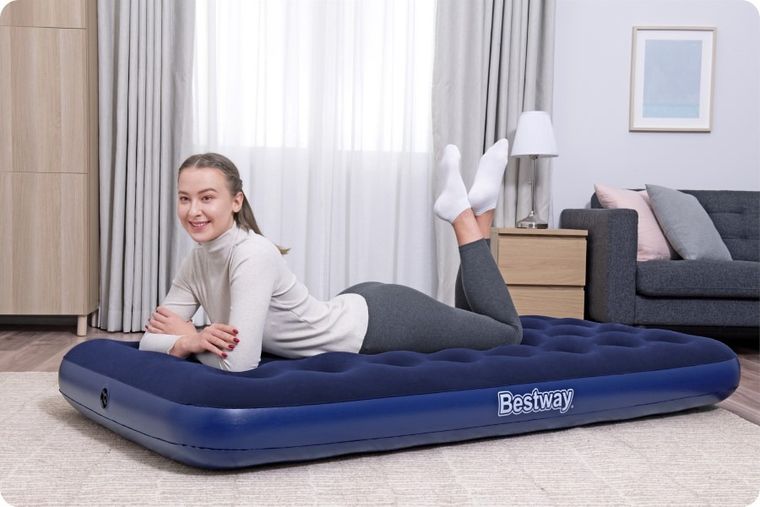 Bestway, Twin, materac welurowy, 188-99-22 cm