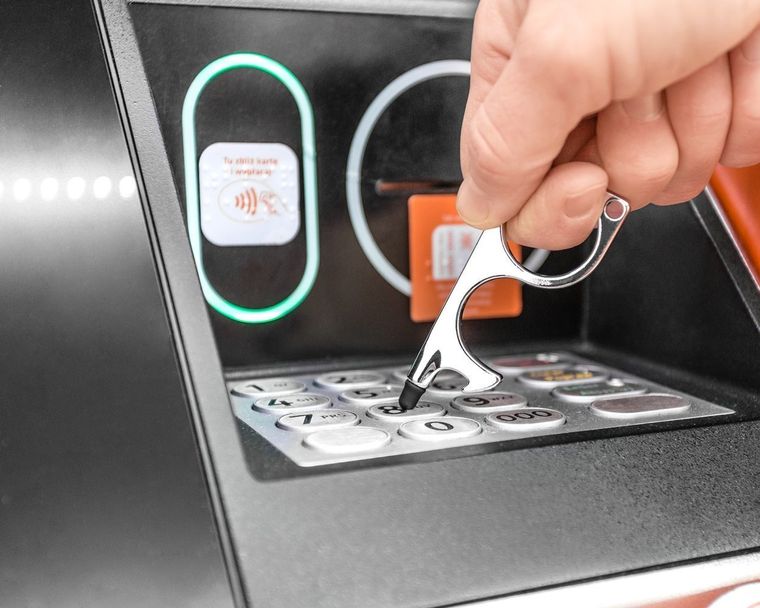 Bezdotykowy dotykacz, srebrny