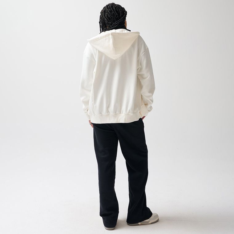 Biała rozpinana bluza z kapturem oversize NOWEAR