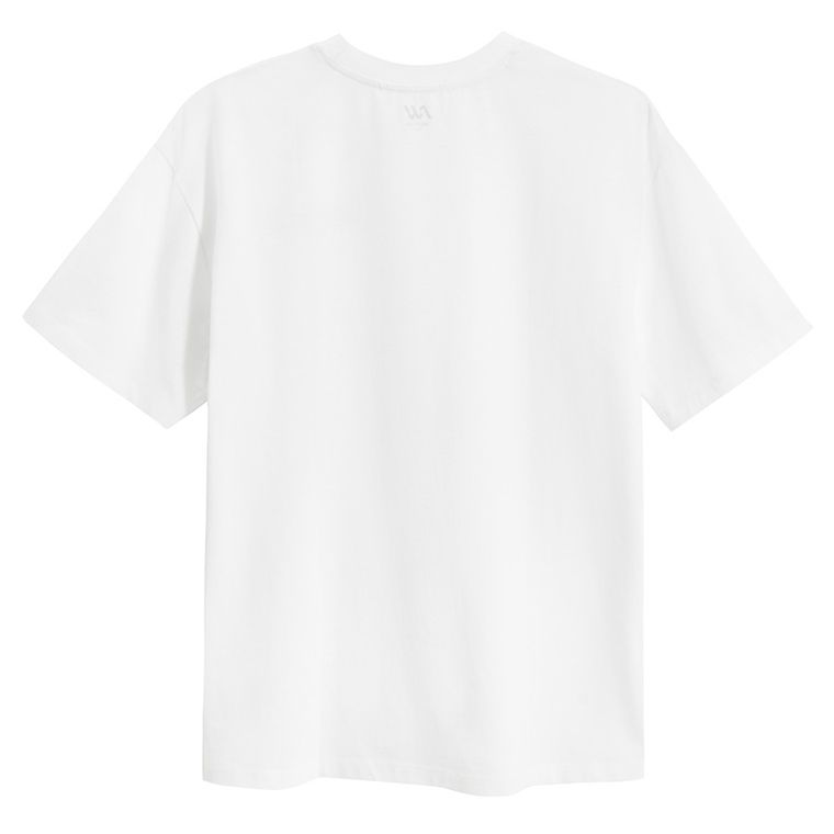Biały t-shirt basic o kroju oversize NOWEAR