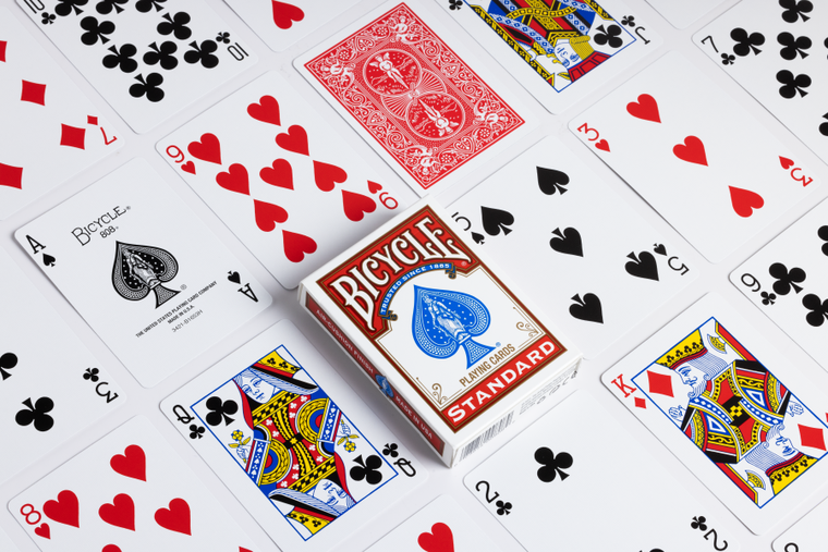 Bicycle, Gold Rider Back, karty do gry, Red/Blue