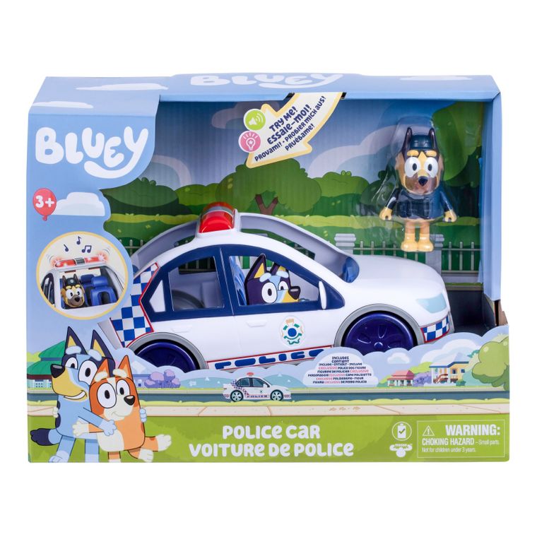 Bluey, pojazd policyjny z figurką policjanta