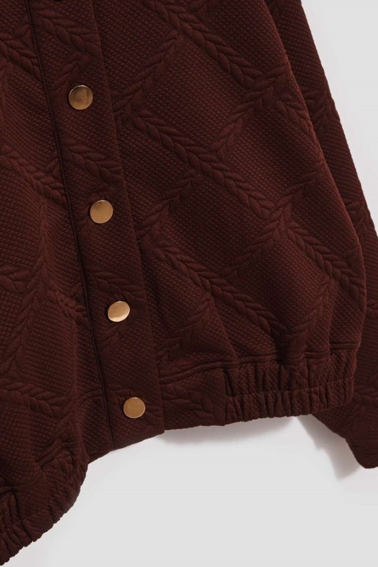 Bluza damska, rozpinana, brązowa, Moodo