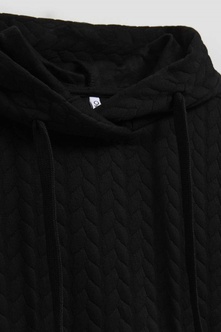 Bluza damska z kapturem, czarna, Moodo